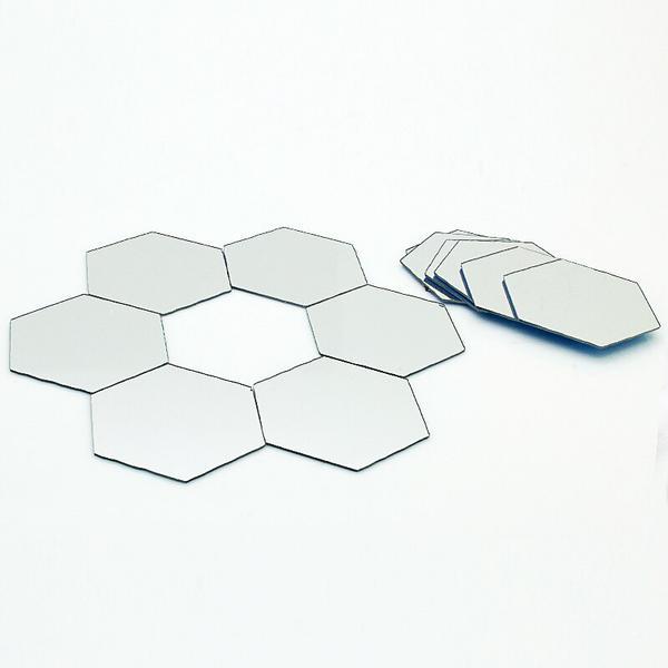 Oglinzi decorative hexagonale 18.5x16x9.3cm , set 7 buc maffstuff®