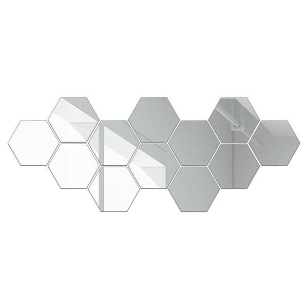 Oglinzi decorative hexagonale 18.5x16x9.3cm, set 12 buc maffstuff®