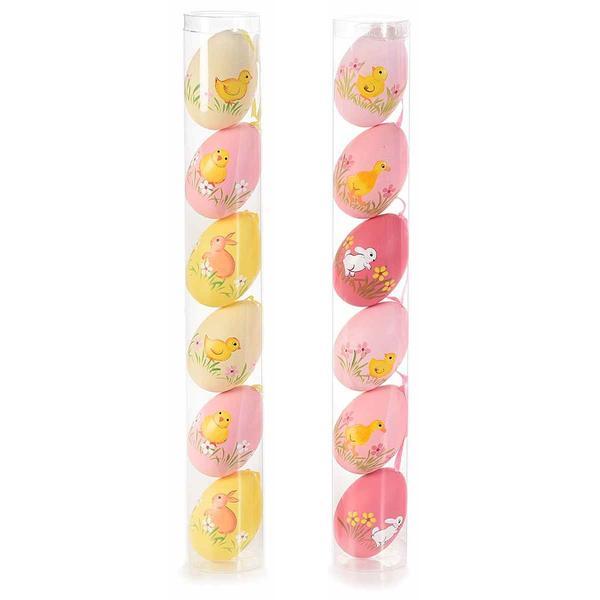 Set 12 oua decorative din plastic multicolor 16A 5x8 cm - Decorer