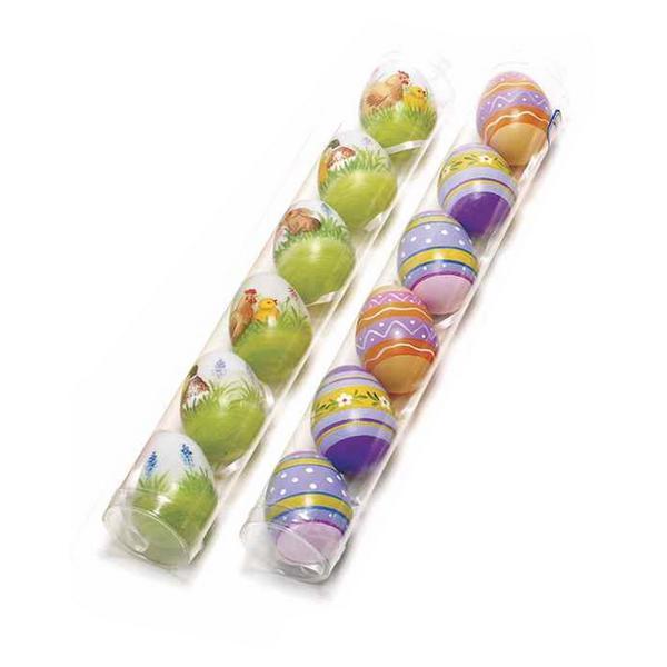 Set 12 oua decorative din plastic multicolor 22b 5x6 cm - decorer