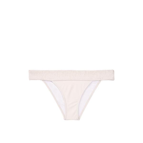 Slip de baie Victoria's Secret, Ensenada Smocked Cheeky Swim Bottom, Alb, S Intl