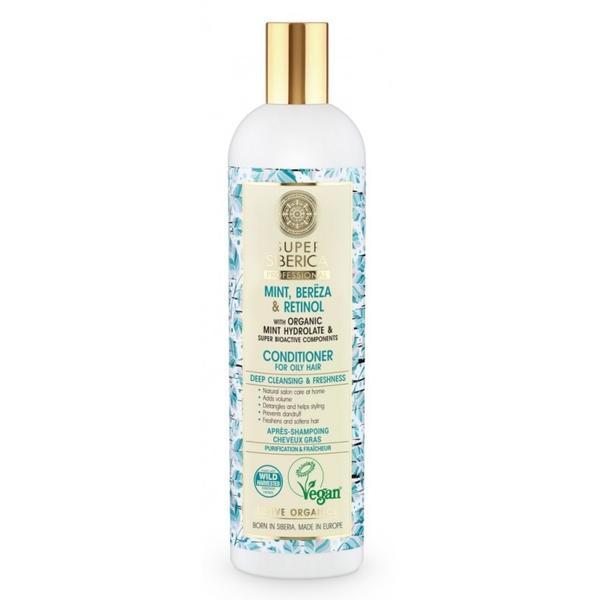 Balsam profesional pentru par gras cu menta, mesteacan si retinol, Super Siberica, 400ml esteto.ro imagine noua