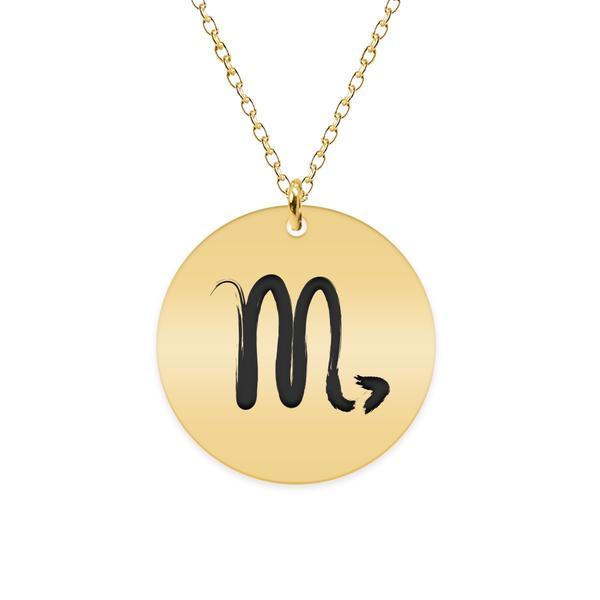 Colier argint 925 placat cu aur galben 24k personalizat cu semn zodiacal scorpion