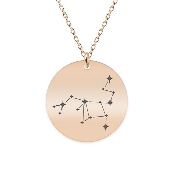 Colier argint 925 placat cu aur roz personalizat cu constelatii - sagetator