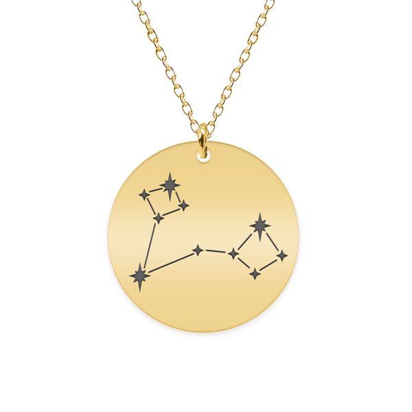 Colier argint 925 placat cu aur galben 24k personalizat cu constelatii - pesti