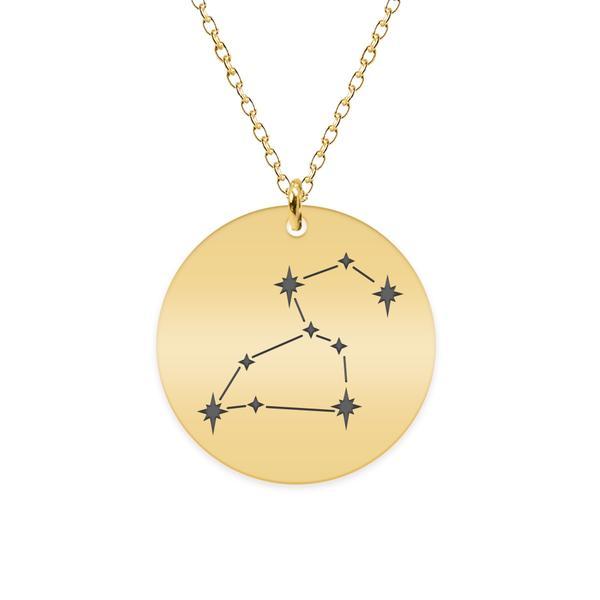 Colier argint 925 placat cu aur galben 24k personalizat cu constelatii - leu