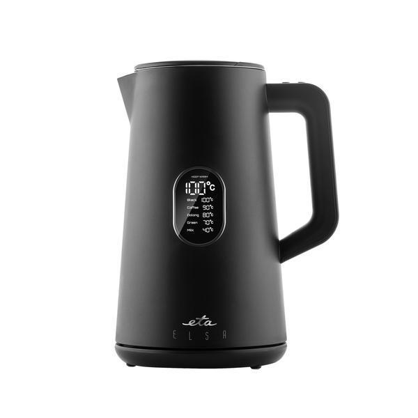 Cana fierbator ETA Elsa 5597 90000 negru, 1,5 L, 1800 W, izolare cu pereti dubli, 40 – 100 ° C, otel inoxidabil
