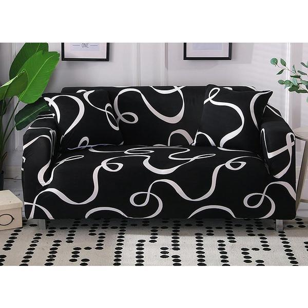 Husa pentru canapea 2 locuri, soft strech, model panglica, dimensiune 185x230cm
