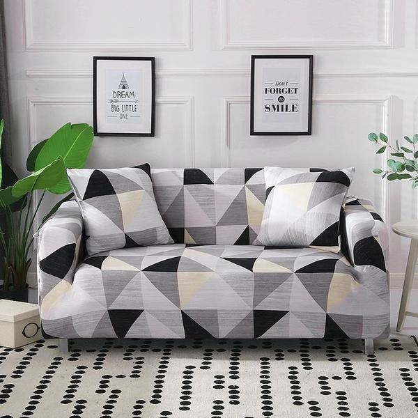 Husa pentru canapea 2 locuri, soft strech, model semiromburi, dimensiune 185x230cm