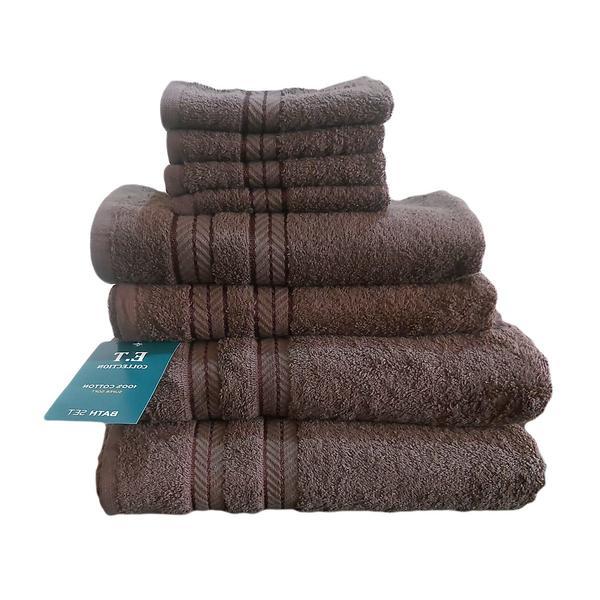 Set 8 prosoape et 2000, groase si pufoase, 100% bumbac, 500 gsm, maro, dimensiuni 30x30, 50x70, 70x120
