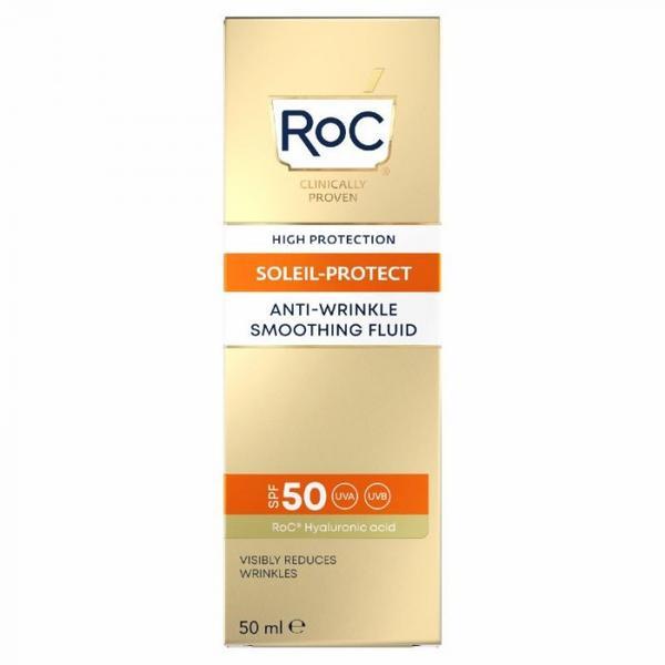 Crema de protectie solara antiage SPF50, Soleil Protect Anti-Wrinkle Fluid, Roc, 50ml esteto.ro imagine noua