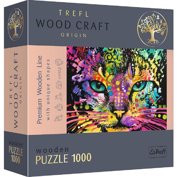 Puzzle 1000 din lemn. pisicuta colorata