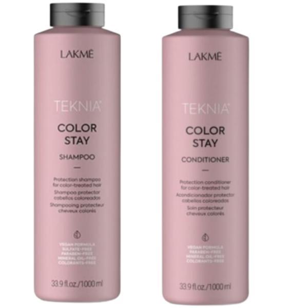 Set pentru par vopsit Lakme, Color Stay Sampon 1000 ml + Balsam 1000 ml 1000 imagine noua 2022