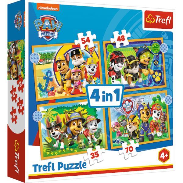 Puzzle 4 in 1. patrula catelusilor: sarbatorile