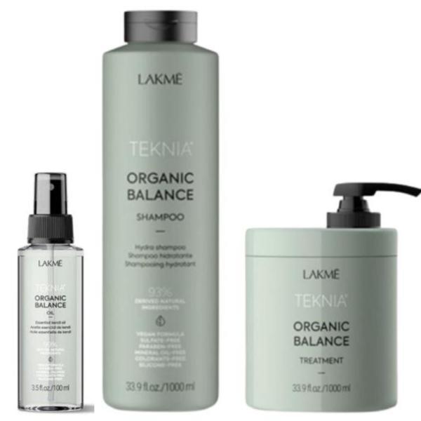 Set pentru hidratare intensiva lakme, organic balance sampon 1000 ml + tratament 1000 ml + hydra oil 100 ml