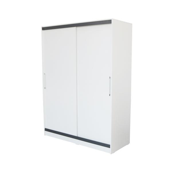 Dulap Verona cu usi culisante, 154x205x60 cm, Alb cu Gri