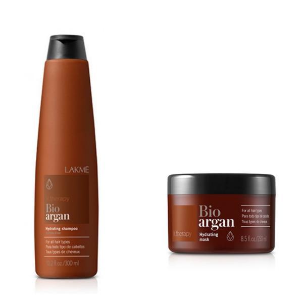 Set pentru par uscat si imbatranit, lakme k.therapy - bio argan, sampon 300 ml + tratament 250 ml