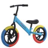 Bicicleta de echilibru fara pedale, Bicicleta incepatori pentru copii intre 2 si 5 ani, Albastra cu roti in 3 culori, OEM