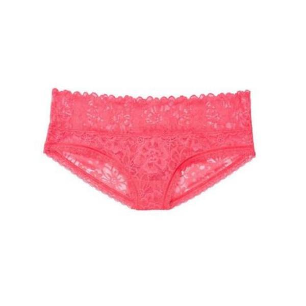 Chiloti victoria secret, floral lace hiphugger panty, rosu deschis, marimea m