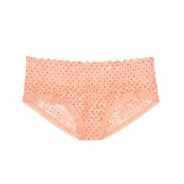 Chiloti victoria secret, floral lace hiphugger panty, portocaliu cu model, marimea m