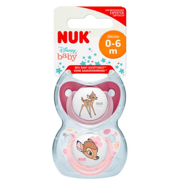 Suzeta Trendline Disney Bambi din Silicon NUK, M1 0-6 luni, 2 buc