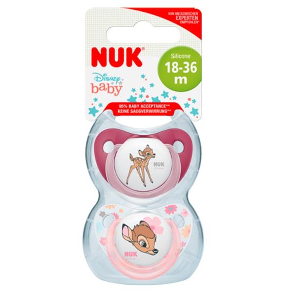 Suzeta Trendline Disney Bambi din Silicon NUK, M3 18-36 luni, 2 buc