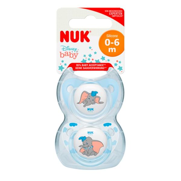 Suzeta trendline disney dumbo din silicon nuk, m1 0-6 luni, 2 buc