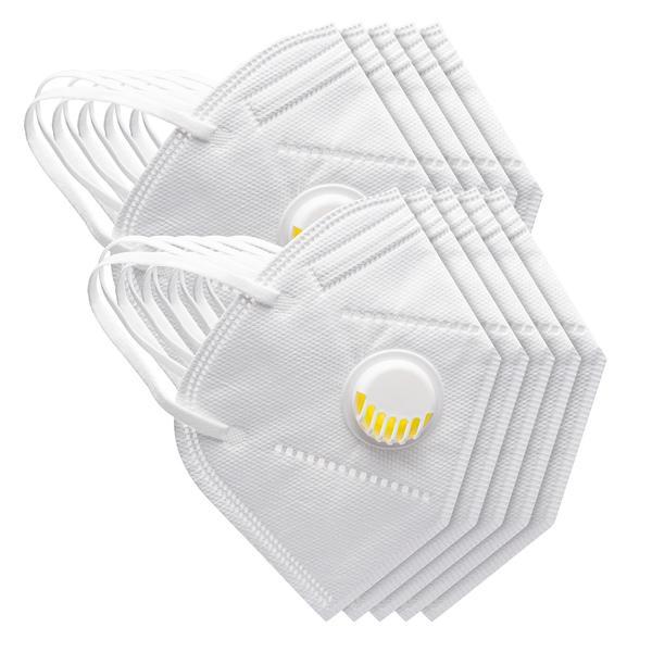 Masti de protectie respiratorie N99, Hermes Gift, cu valva, 5 straturi, alb, 10buc