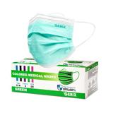 Masti medicale Serix tip IIR, 3 straturi, 3 pliuri, banda metalica, eficienta filtrare ≥98%, verde, 50buc