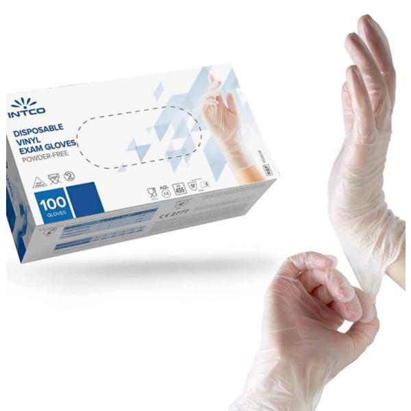 Manusi de examinare de unica folosinta din vinil, inteco, xl, 100buc