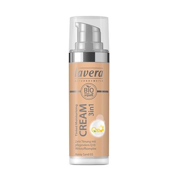 Crema nuantatoare 3 in 1 cu coenzima q10, honey sand 03, lavera, 30 ml