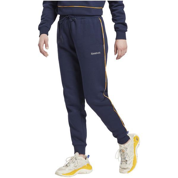 Pantaloni femei reebok piping gs9327, xl, albastru