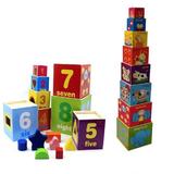 Turn Montessori 8 cuburi din lemn cu forme, cifre si animale,7Toys