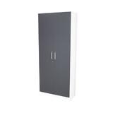 Raft birou 2 usi mari, Alb cu Gri, 80 x 190 x 36 cm
