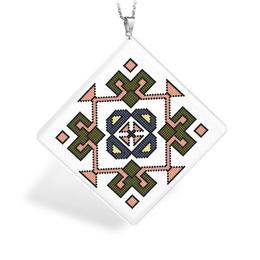 Pandantiv ganelli din ceramica cu motive nationale romanesti din oltenia zona dolj -romanati modelul 4