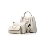 Set posete dama: poseta dama mare, poseta mijlocie , portofel, alb