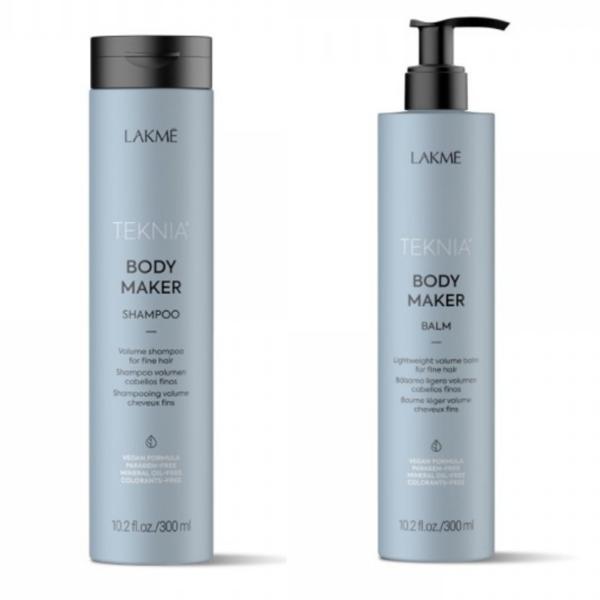 Set Cadou pentru par gras si lipsit de volum, Lakme Teknia Body Maker Sampon 300ml + Balsam 300ml 300ml imagine noua