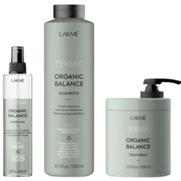 Set cadou pentru hidratare intensiva, lakme, organic balance sampon 1000ml + masca 1000ml + spray bifazic 200ml