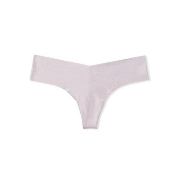 Chiloti tanga Victoria's Secret, No-show Shimmer Thong Panty, Alb, S Intl