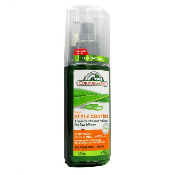 Spray Leave-in Anti-frizz pentru Volum cu Aloe Vera, Miere si Pro-vitamina B5 Corpore Sano, 200 ml