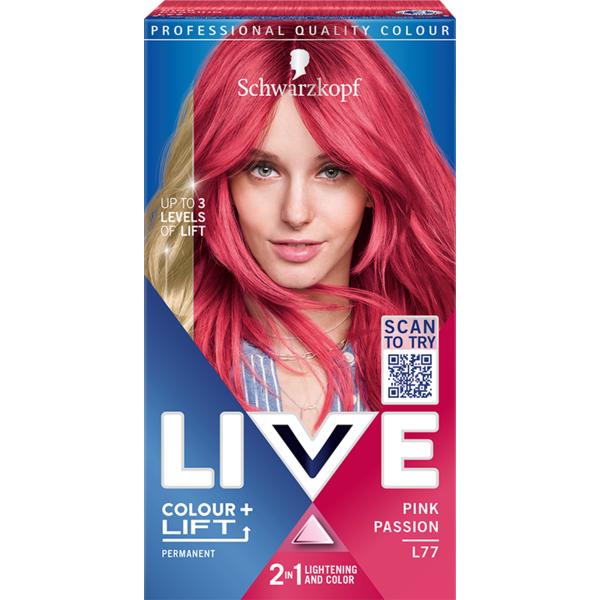 Vopsea de Par Permanenta - Schwarzkopf Live Color +Lift Permanent, nuanta L77 Pink Passion