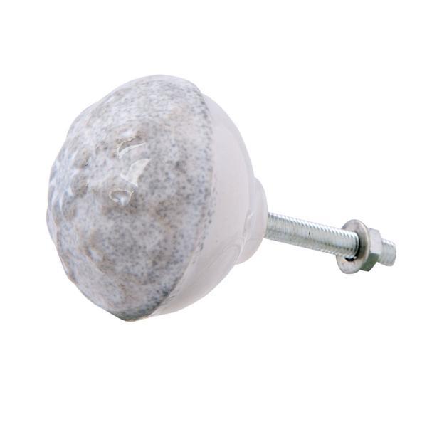 Buton mobila din fier si ceramica gri ø 4 cm x 3 cm