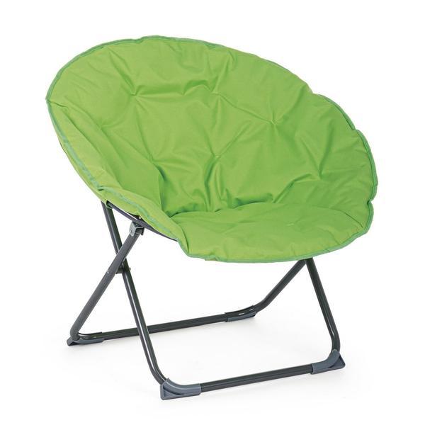 Fotoliu pliabil cadru din otel gri si perna textil verde luna 65 cm x 75 cm x 80 h x 42 h1