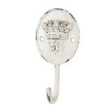Cuier de perete din fier alb antichizat 6 cm x 4 cm x 12 h