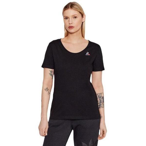 Tricou femei le coq sportif ess tee ss col v n1 2210513, s, negru