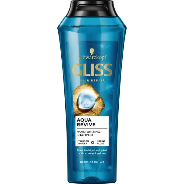 Sampon Hidratant cu Alge Marine si Complex de Hyaluron pentru Par Normal si Uscat - Schwarzkopf Gliss Aqua Revive Moisturizing Shampoo Hyaluron Complex + Marine Algae Normal to Dry Hair, 250 ml