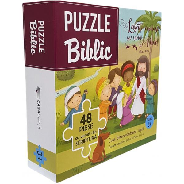Casa Cartii Puzzle biblic 48. isus binecuvanteaza copiii
