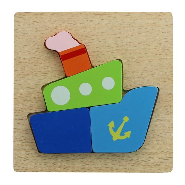 Puzzle vaporas-in, lemn, incastru, 6 piese