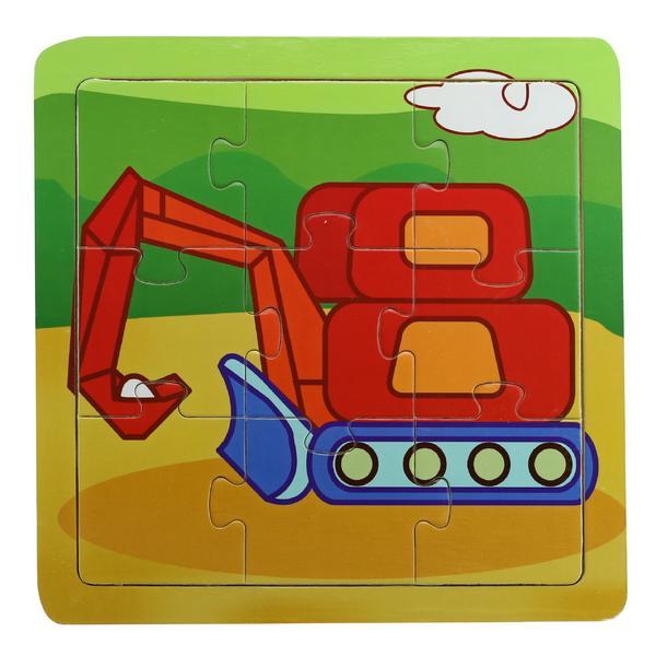 Puzzle jindo excavator, lemn, 10 piese