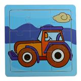 Puzzle Jindo Tractoras, lemn, 10 piese